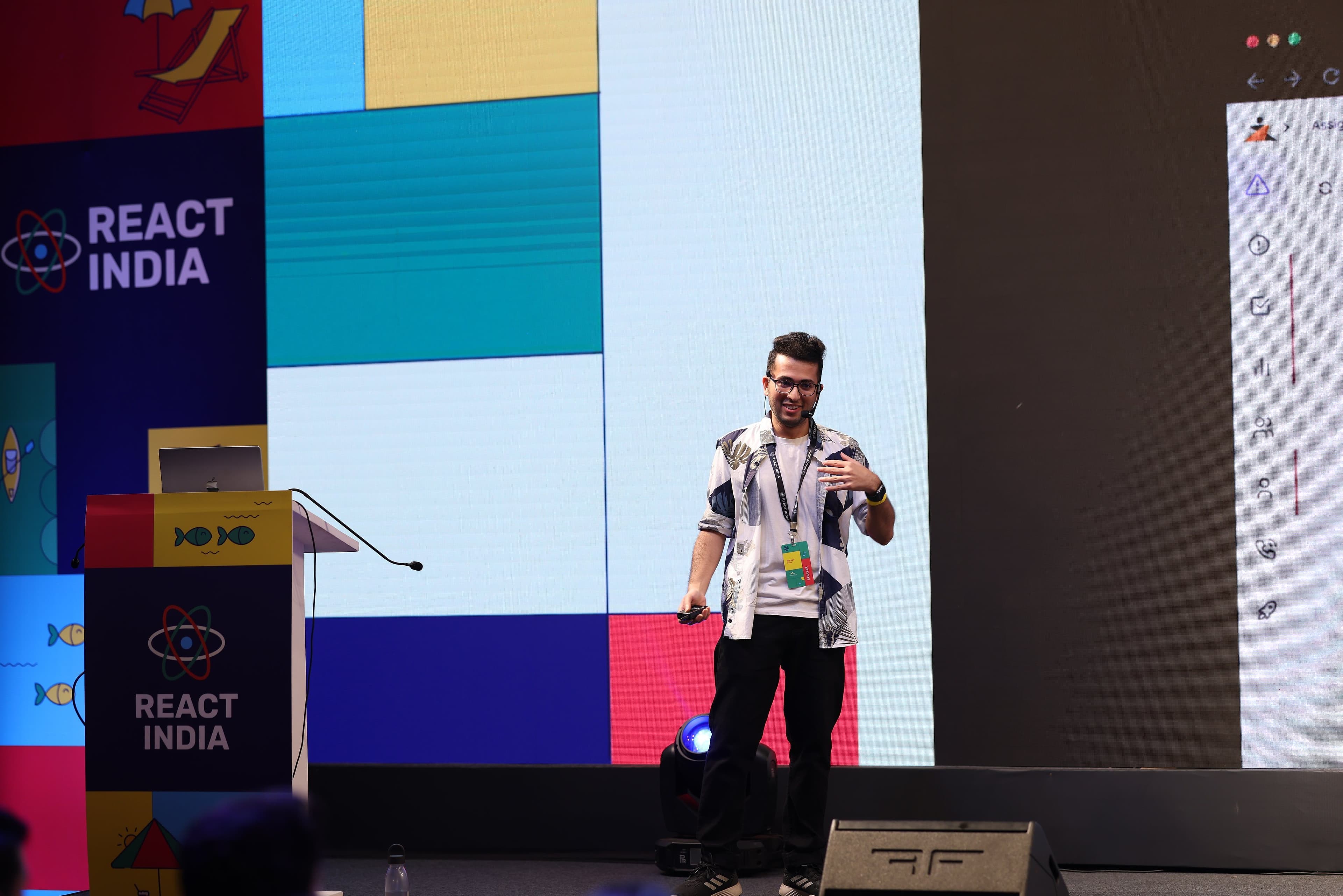 Menahi Shayan speaking at React India - International Conference on React and React Native, Goa, India, 2023 | Image 1