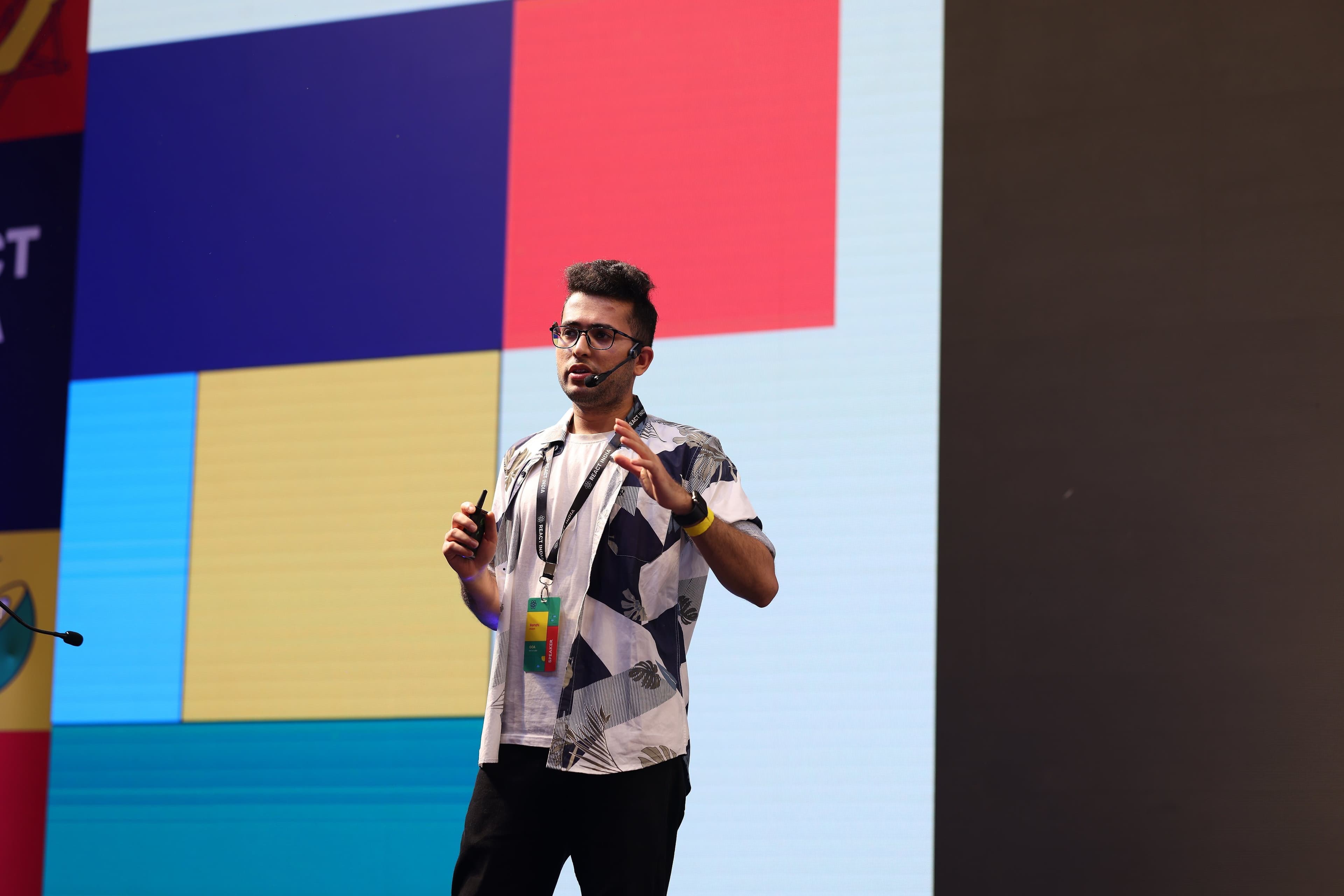 Menahi Shayan speaking at React India - International Conference on React and React Native, Goa, India, 2023 | Image 2