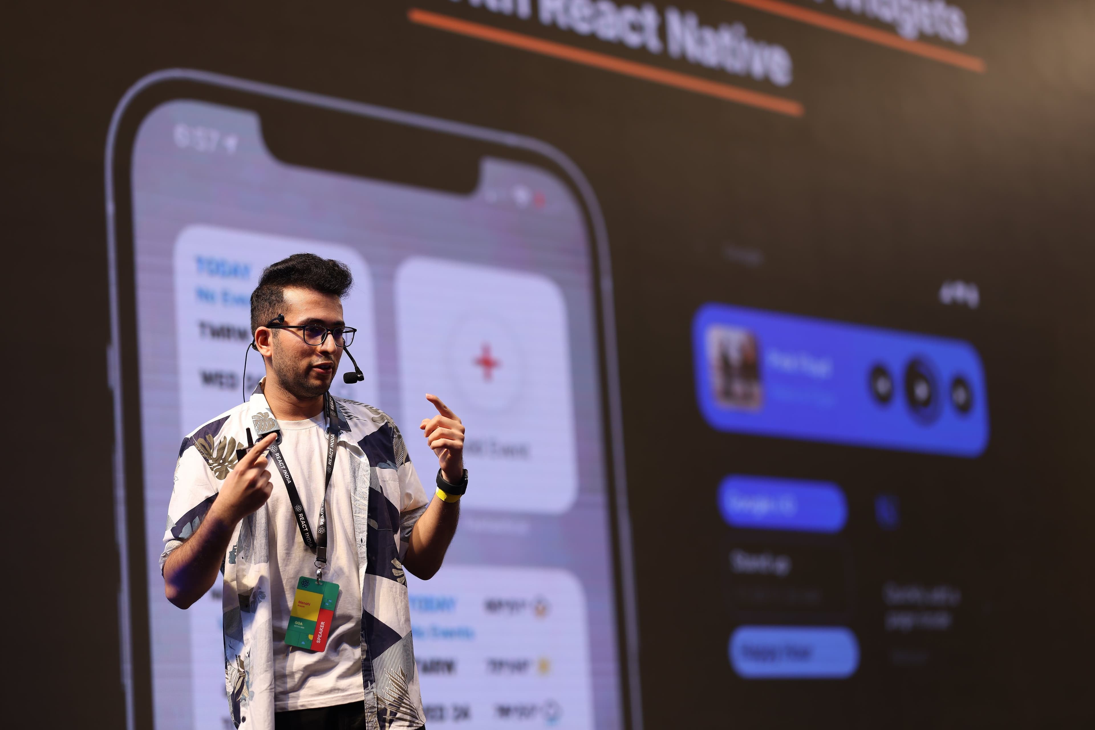 Menahi Shayan speaking at React India - International Conference on React and React Native, Goa, India, 2023 | Image 3