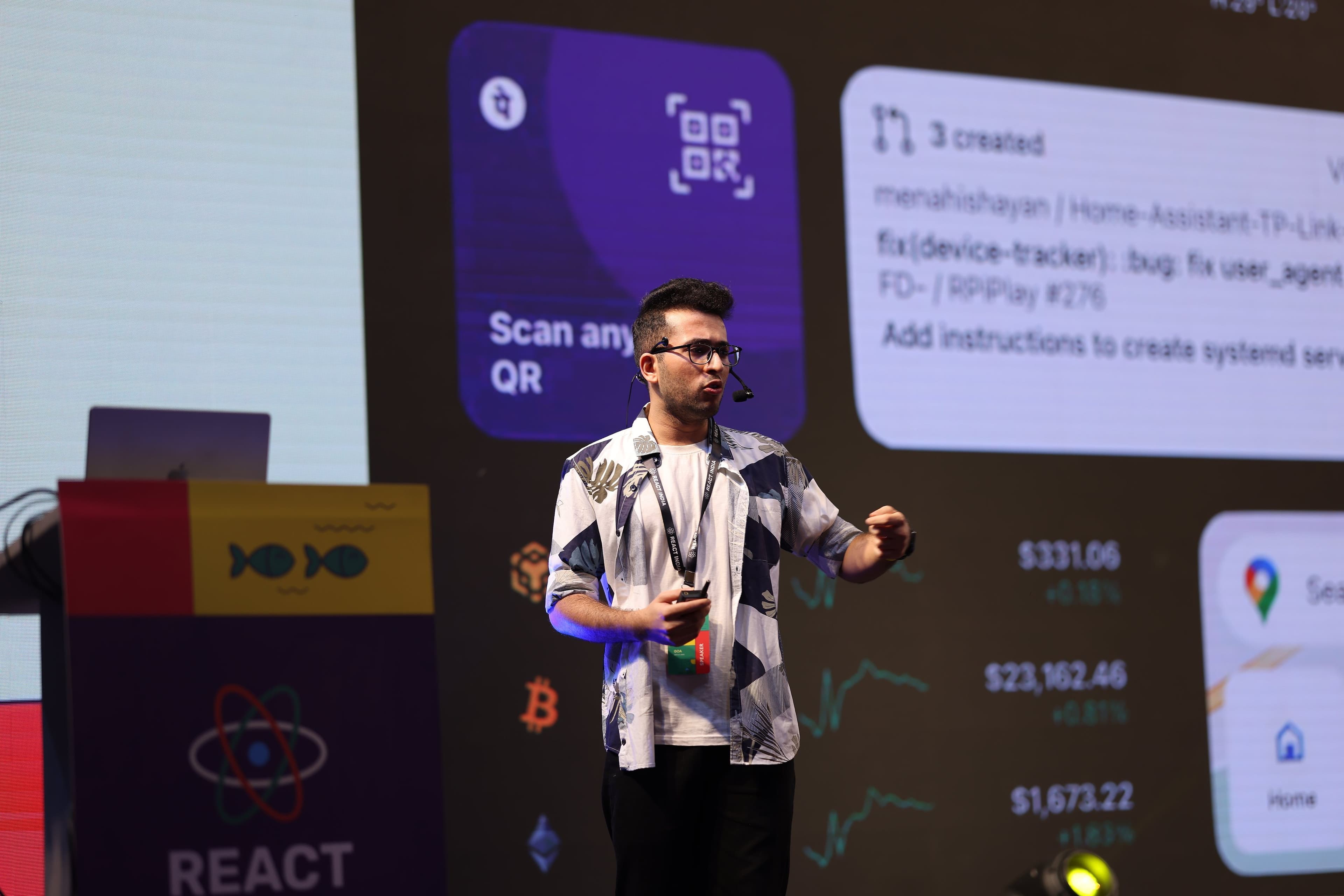 Menahi Shayan speaking at React India - International Conference on React and React Native, Goa, India, 2023 | Image 4