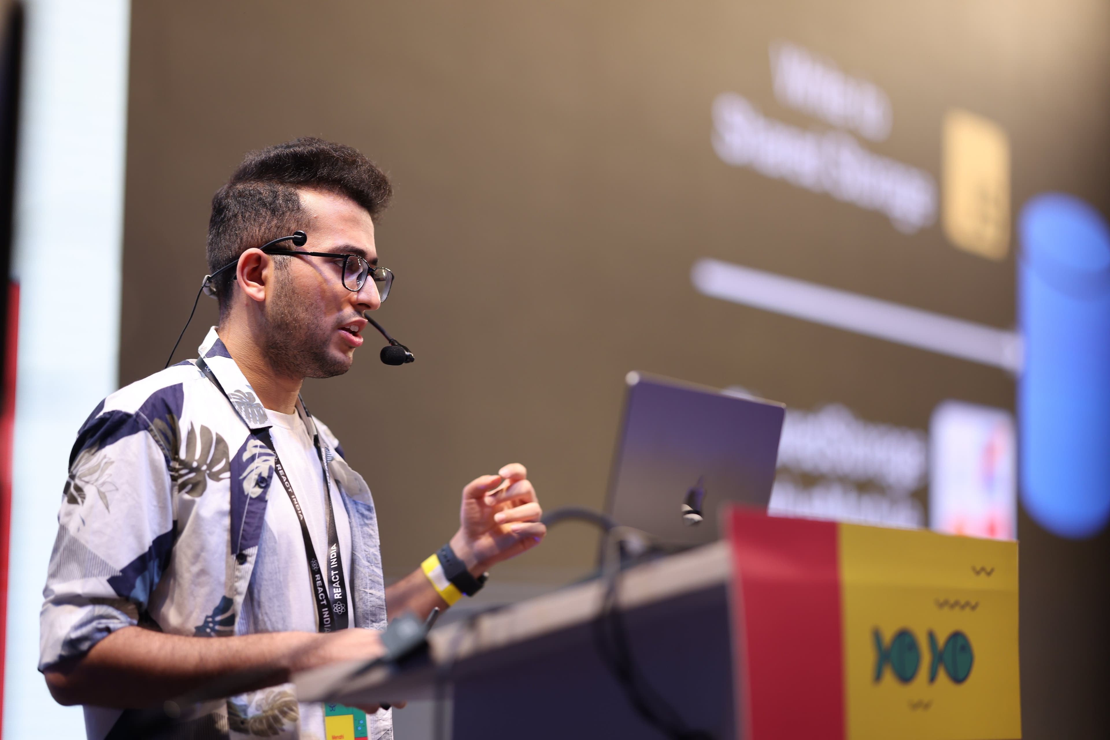 Menahi Shayan speaking at React India - International Conference on React and React Native, Goa, India, 2023 | Image 5