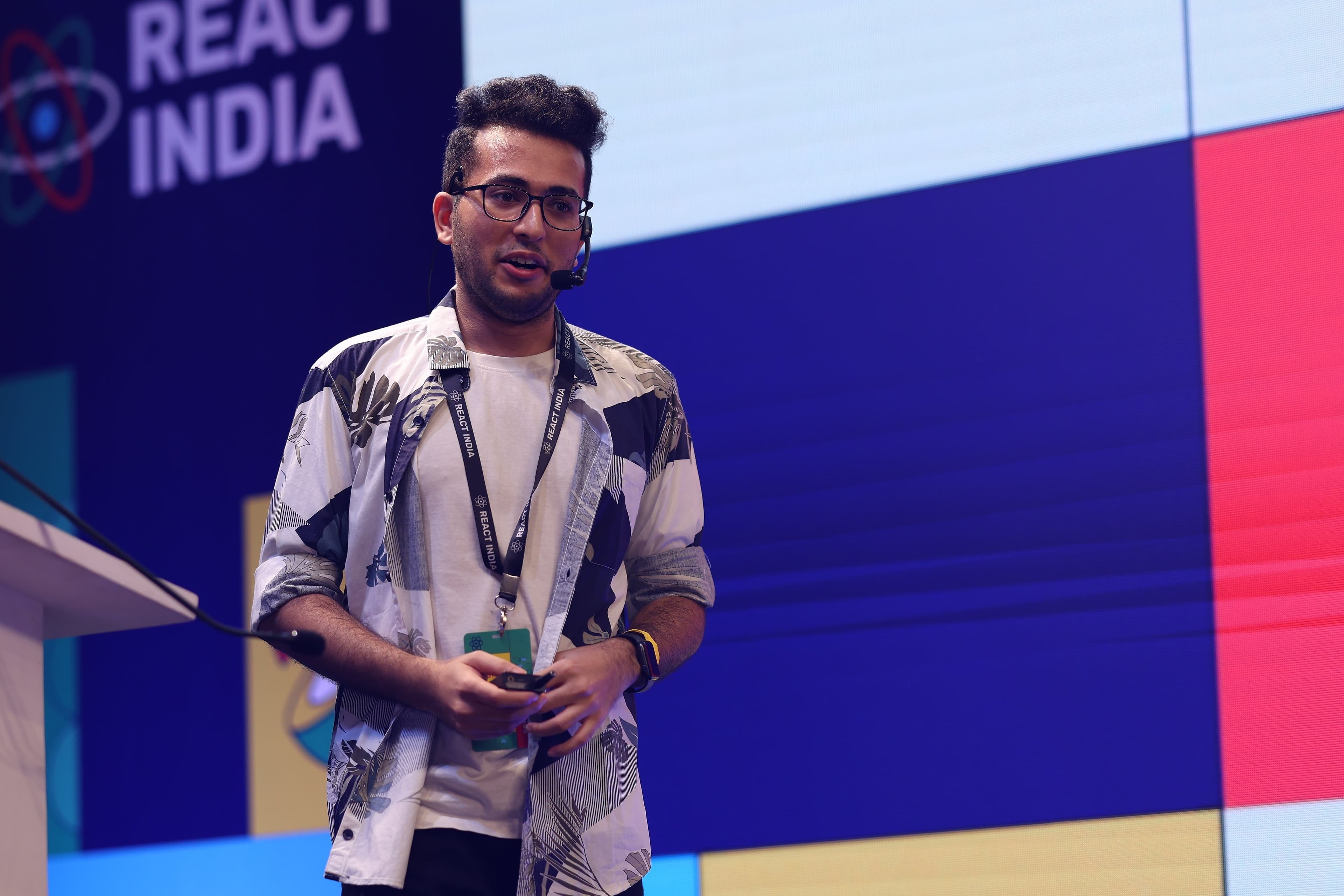 Menahi Shayan speaking at React India - International Conference on React and React Native, Goa, India, 2023 | Image 8