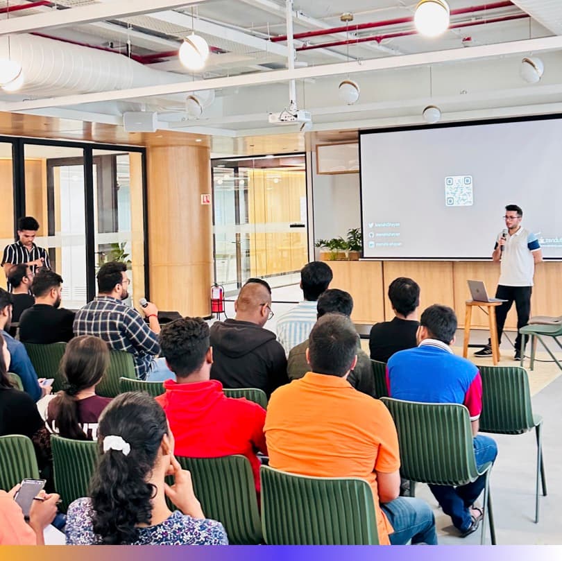 Menahi Shayan speaking at Talent 500 Meetup - React n Roll 5.0, Bangalore, India | Image 1