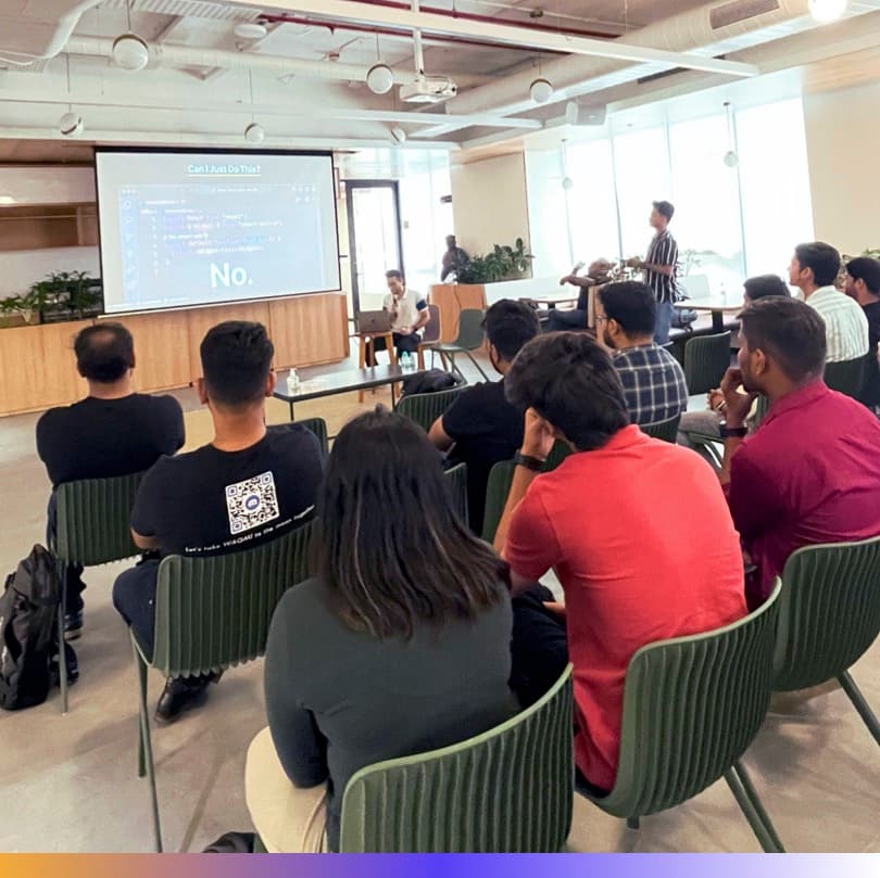 Menahi Shayan speaking at Talent 500 Meetup - React n Roll 5.0, Bangalore, India | Image 2